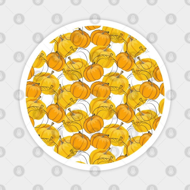 Pumpkins Pattern Magnet by Designoholic